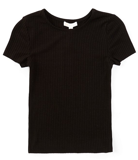 GB Big Girls Short Sleeve Basic Ribbed Knit T-Shirt