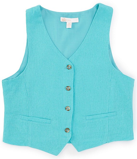 GB Big Girls 7 16 Sleeveless Linen Vest