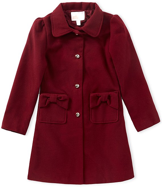 GB Big Girls Bow Pocket Long Coat