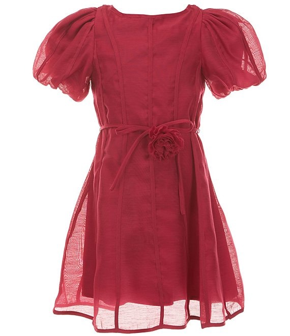 GB Big Girls Rose Belt Solid Dress