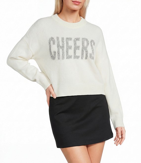 GB Cheers Graphic Sweater, Ivory Silver - Image 1