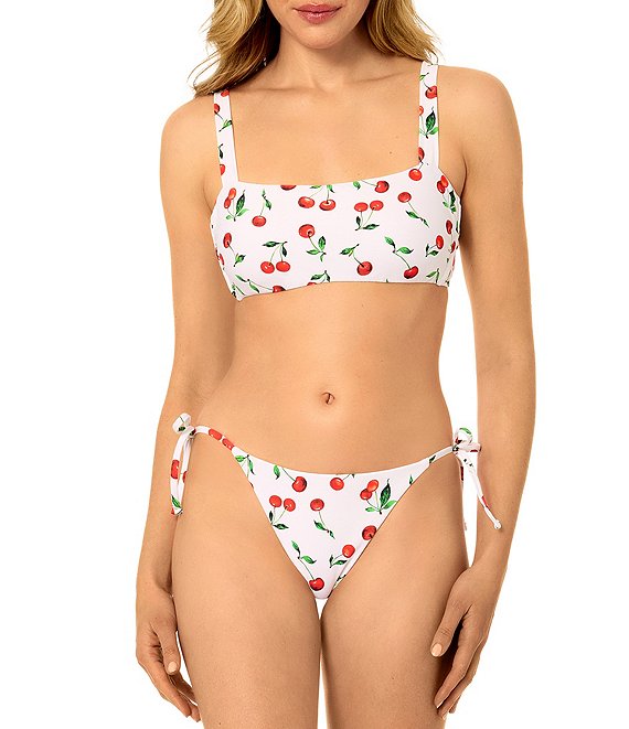 GB Cherry Glaze Wide Strap Bralette Swim Top & Cherry Glaze Tie Side Swim Bottom