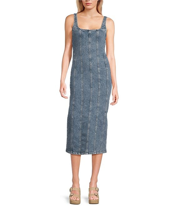Good American Fit For Success Sleeveless Denim Mini Dress