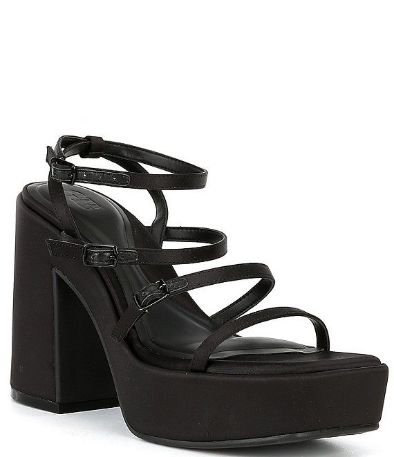 Black Patent Crossover-Strap Heeled Sandals - CHARLES & KEITH IN