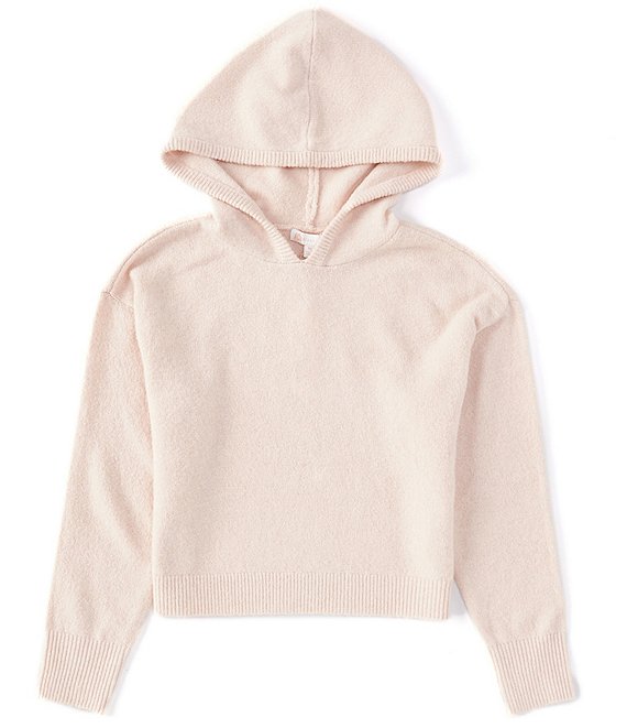 Color:Blush - Image 1 - Girls Big Girls 7-16 Cozy Knit Hooded Top
