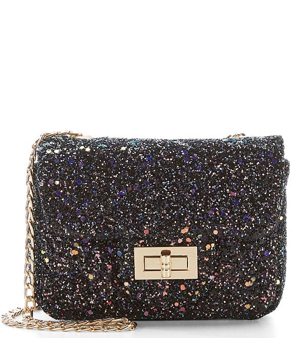 Color:Black Multi - Image 1 - Girls Glitter Sequin Crossbody Handbag