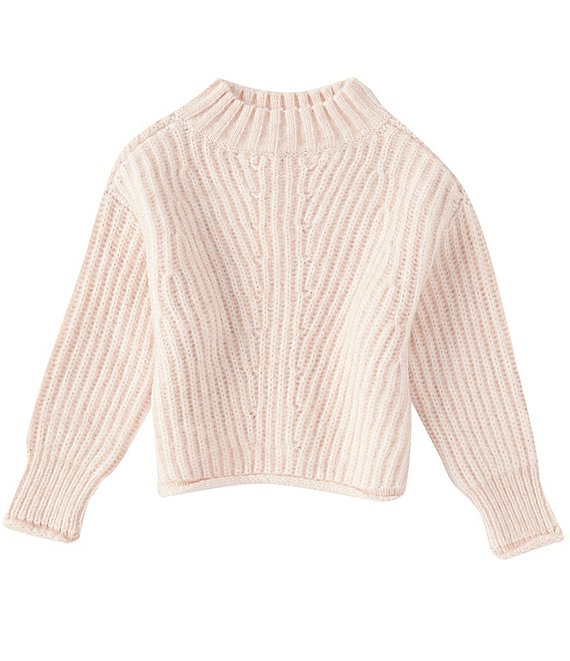 Color:Blush - Image 1 - Girls Little Girls 2-6X Mock Neck Knit Sweater