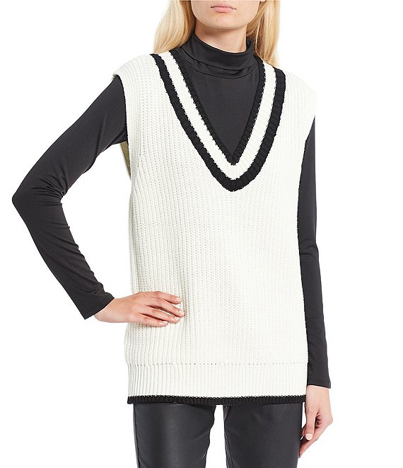 Knit V-Neck Oversized Sweater Vest