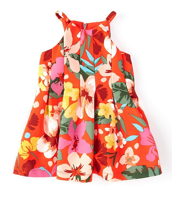 GB Little Girl's 2T-6X Floral Print Scuba Halter Dress | Dillard's