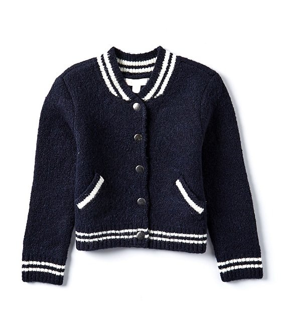 GB Little Girls 2T 6X Long Sleeve Knit Varsity Jacket 3T