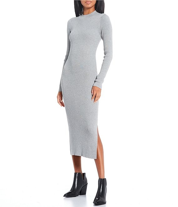 Gray Midi Sweater Dress - The Glamorous Gal