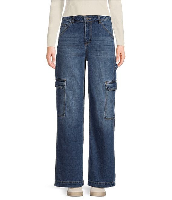 CAbi #675 Wide Leg 6 Pocket Cargo Trouser Pants Jeans ~ Sz 4