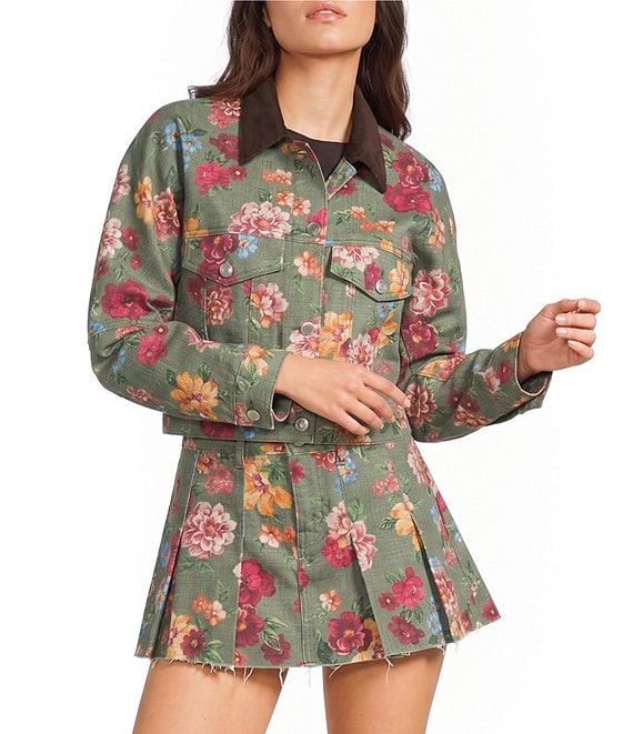 GB Printed Floral Denim Coordinating Jacket | Dillard's