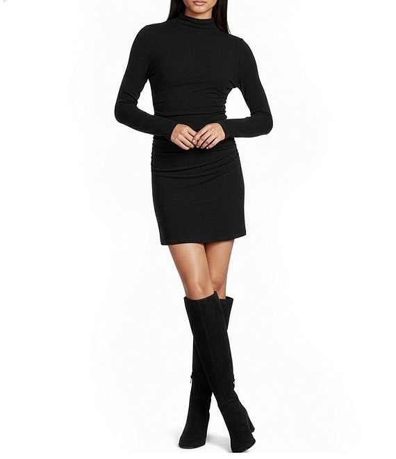 GB Ruched Side High Neck Mini Dress