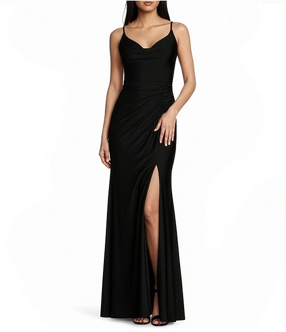 knee length dresses for ladies Andrea & Leo A1228 Fitted Lace Long Dress – Sparkly Gowns main image 0