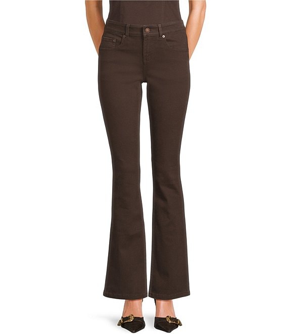 GB Solid Denim Flare Leg Jeans, Brown - Image 1