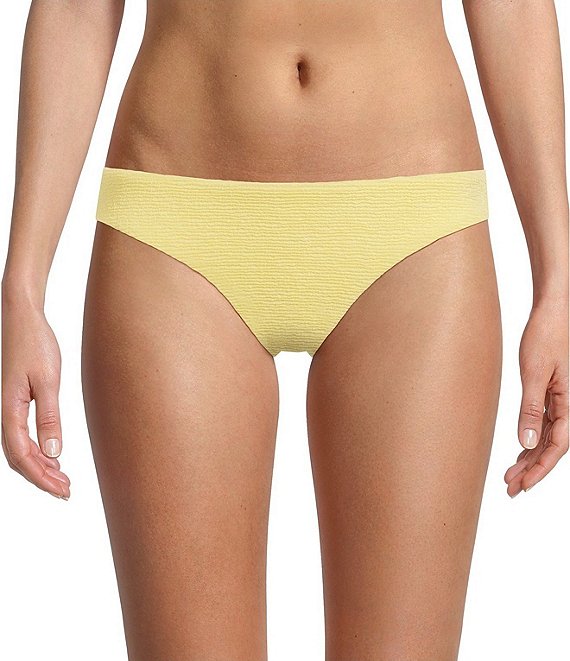 GB Solid Textured Scrunchie Classic Hipster Swim Bottom