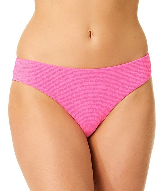 GB Solid Textured Scrunchie Classic Hipster Swim Bottom