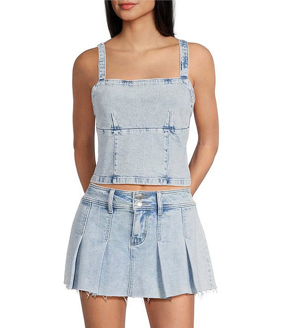 GB Square Neck Sleeveless Denim Tank