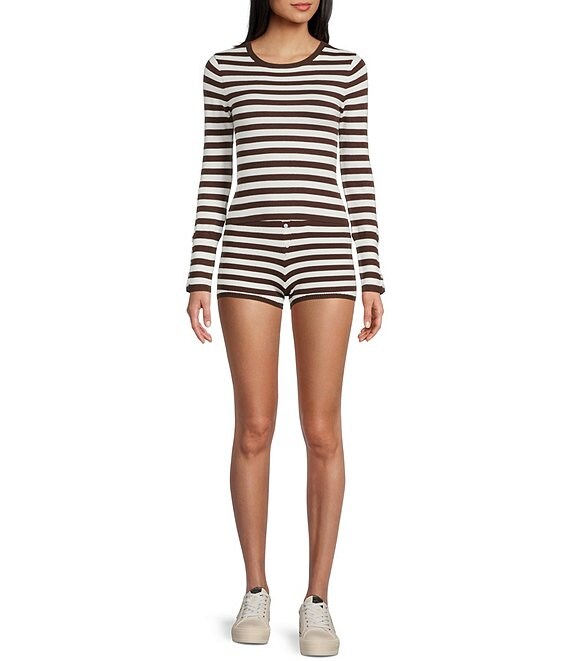 GB Striped Long Sleeve Coordinating Knit Sweater Top