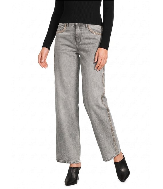 GB Studded Sequin Straight Leg Jeans