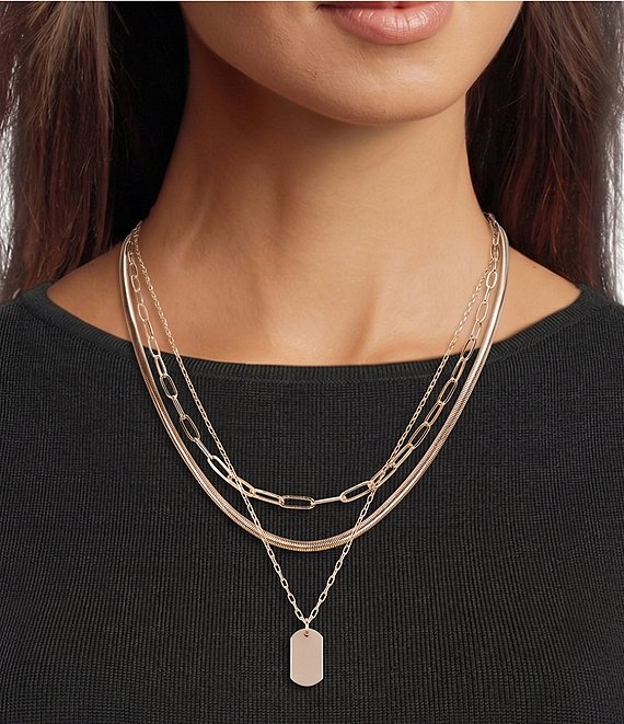 Gemma Layne Charm Multi Layer Chain Short Pendant Necklace