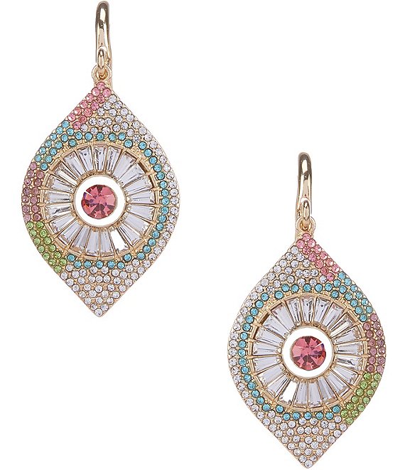 Gemma Layne Hoop Pave Eye Charm Earrings