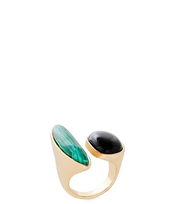 Gemma Layne Jet & Reconstituted Malachite Statement Ring
