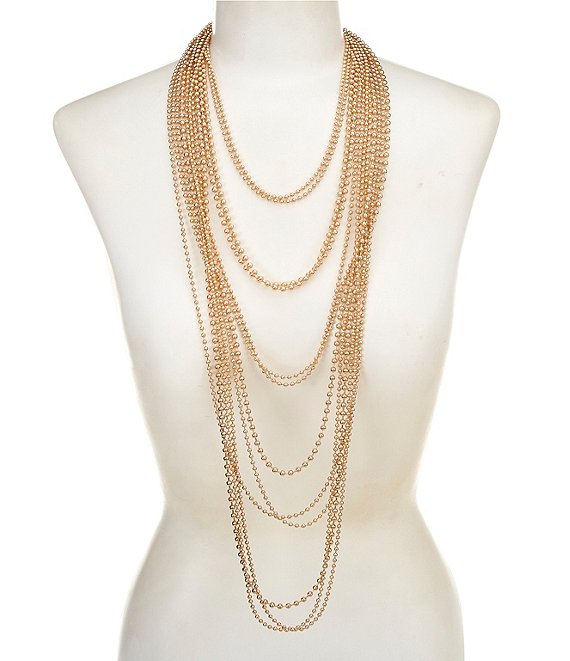 Gemma Layne Layered Beaded Chain Statement Necklace