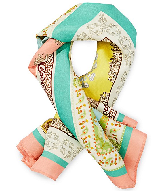 Gemma Layne Logo Geometric Small Silk Square Scarf