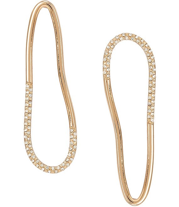 Gemma Layne Mismatch Pave Oval Drop Earrings