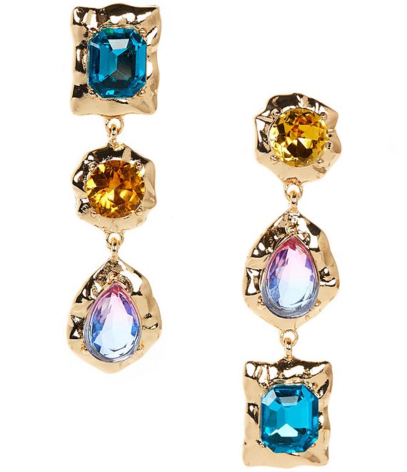 Gemma Layne Mismatch Stone Linear Earrings