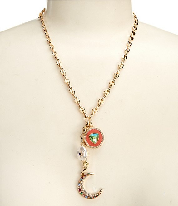 Gemma Layne Moon Charm Cluster Y Necklace