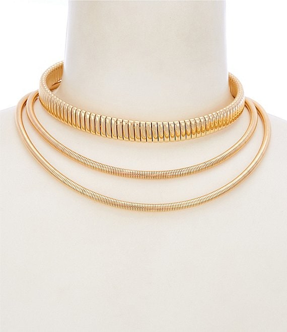 Gemma Layne Multi Layer Metal Collar Necklace