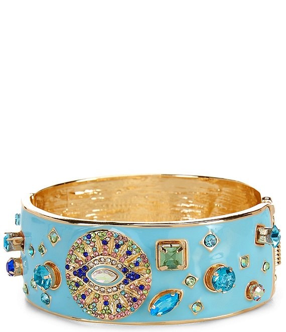 Gemma Layne Pave Eye And Stone Bangle Bracelet