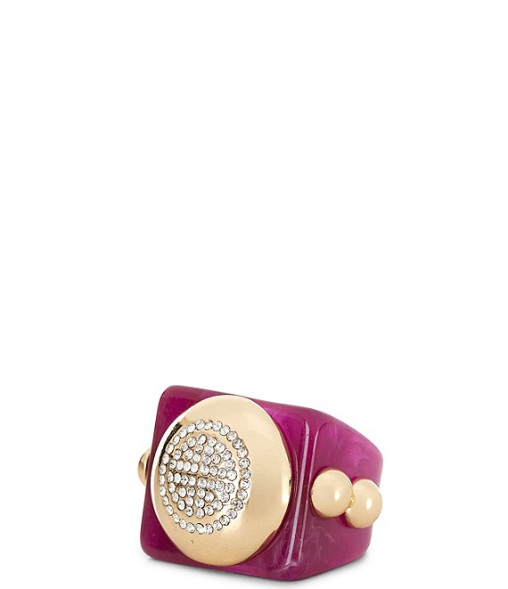 Gemma Layne Resin Statement Ring with Geo Disc