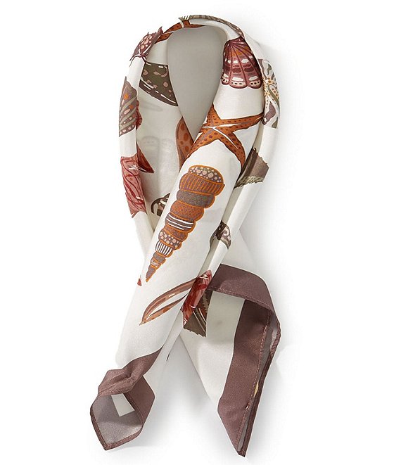 Gemma Layne Shell Print Silk Square Scarf