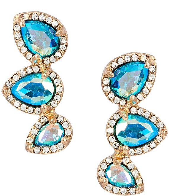 Gemma Layne Triple Stone Stud Earrings