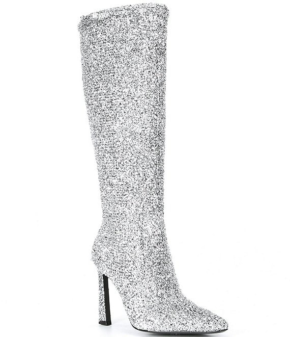 GIANNI on sale bini over the knee silver boot