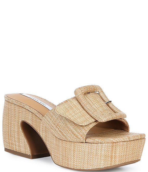 Gianni Bini Anders Mismatched Buckle Platform Slide Sandals
