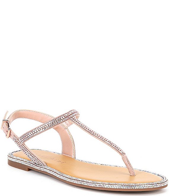 Color:Rose Gold - Image 1 - Avellia Jewel Embellished T-Strap Family Matching Thong Sandals