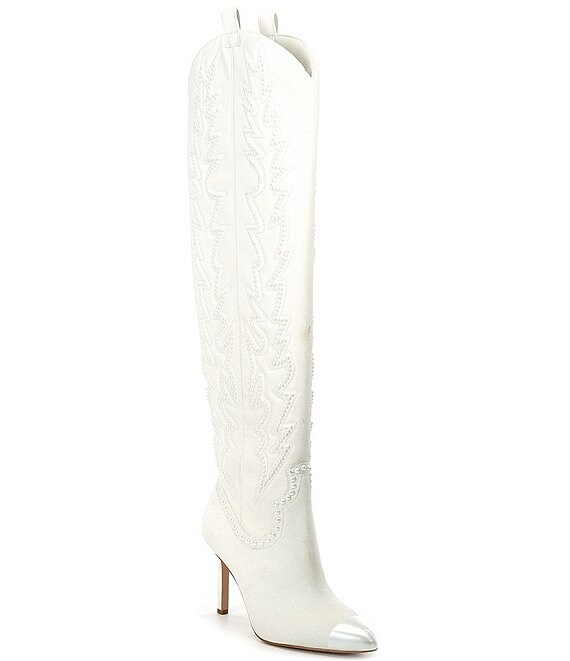 Gianni Bini Bridal Collection Katerina Two Pearl Over-the-Knee Western Dress Boots