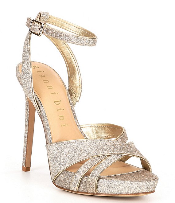 Gianni Bini Caddie Glitter Ankle Strap Strappy Platform Sandals | Dillard's