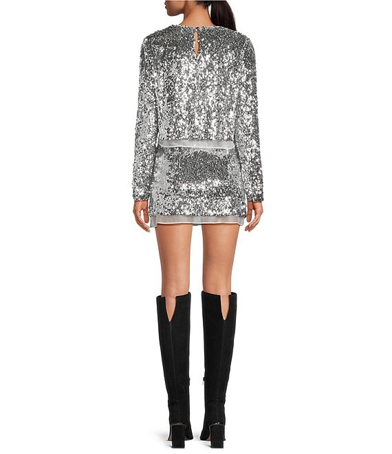 Gianni Bini Cassidy Two Piece Sequin Long Sleeve Blouse & Mini Skirt Set | Dillard's Gianni Bini Cassidy Two Piece Sequin Long Sleeve Blouse & Mini Skirt Set | Dillard's
