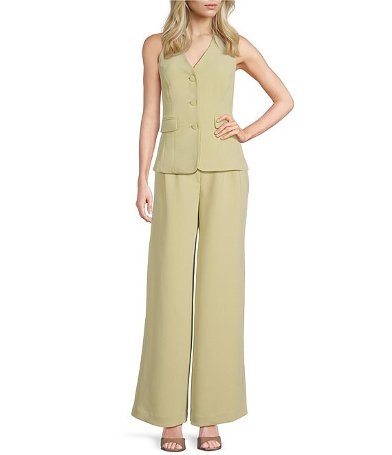 Gianni Bini Clark Crepe Halter Neck Coordinating Vest