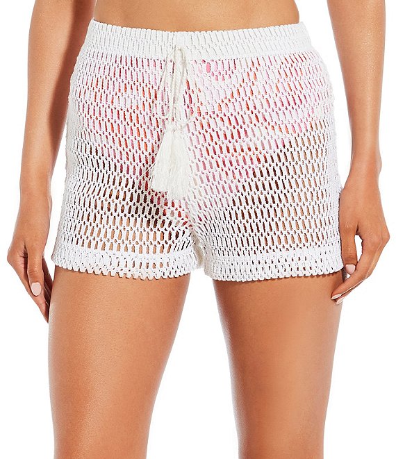 White lace sales swim shorts