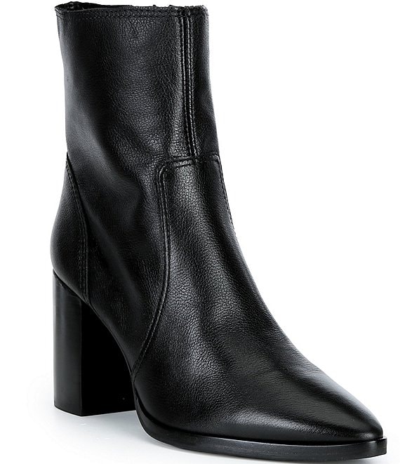 Gianni Bini Darnold Tumbled Leather Block Heel Booties