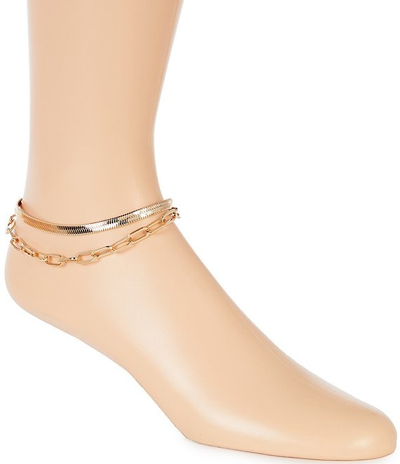 Gianni Bini Demeter Gold Double Chain Boot Anklet