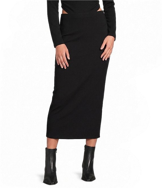 Gianni Bini Fold Over Knit Bodycon Maxi Skirt