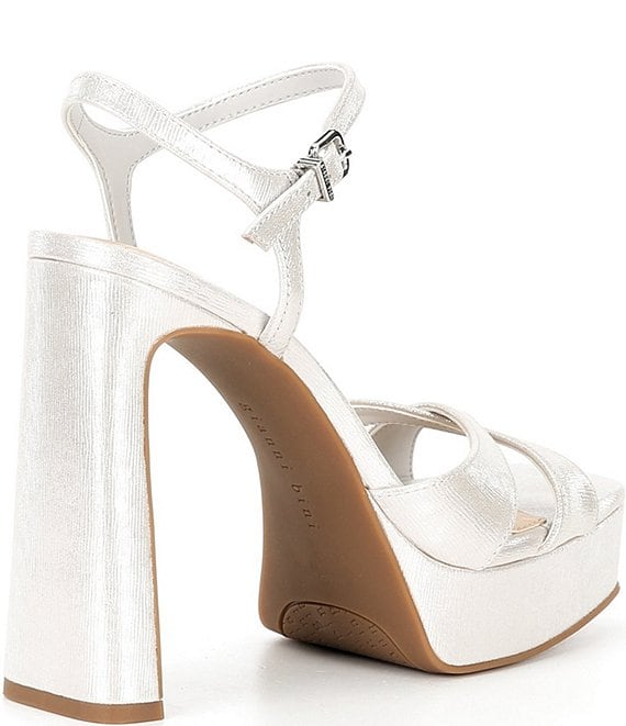 Gianni Bini Halliday Metallic Leather Platform Dress Sandals